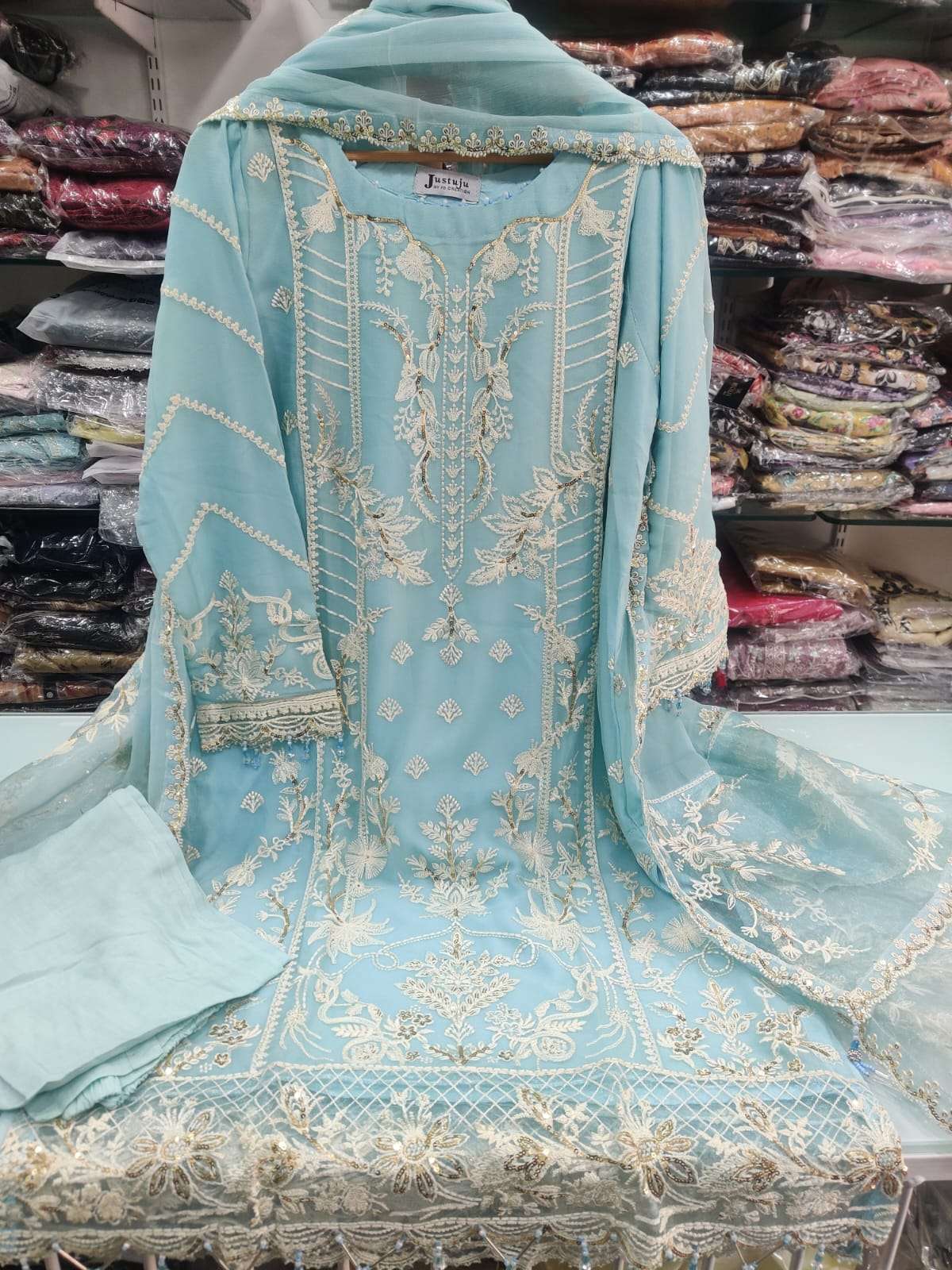 JUSTUJU MAHALLA Chiffon Stitched Collection 2025  By FD Creation